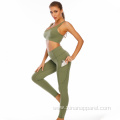 Women 2 Piece Set Hollow Out Yoga Suit